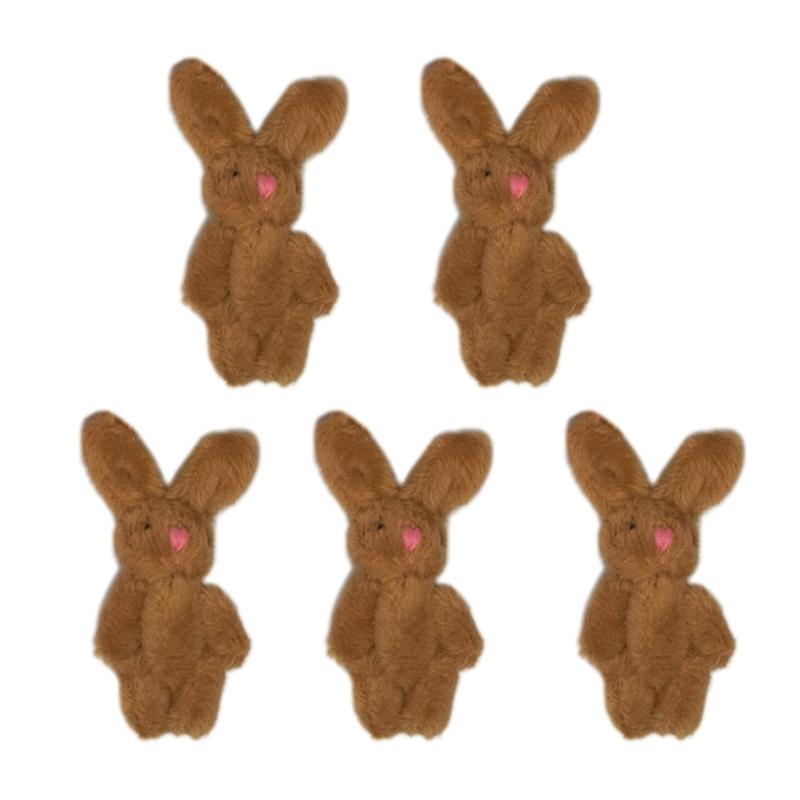 5Pcs Mini Soft Plush Bunny Joint Rabbit Doll Decoration for House Plush Mini Toy Stuffed Bunny Doll Bunny Figure Toy
