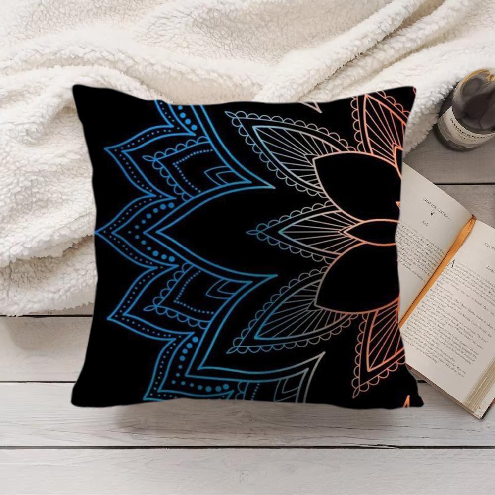 Classic Mandala Pattern Cushion Cover Short Plush DoubleSided Printing Home Machine Washable In Warm Winter Pillow Cover