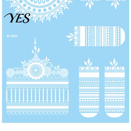 Gentle-On Skin Tattoo White Lace Sticker for Women, Temporary Face Body Fake Decal Arm, Waterproof Wedding Party Festival