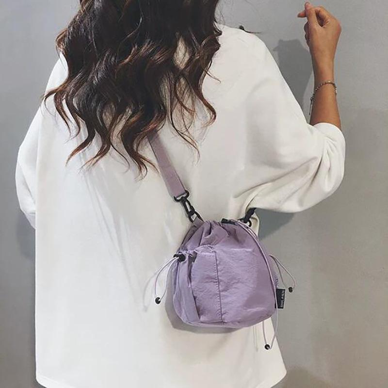 

Сумка 2025 новая мини-холщовая сумка-ведро сумка для мобильного телефона универсальная повседневная спортивная дорожная сумка через плечо женская сумка фиолетовый