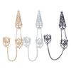 Silver Gold Party Hollow Out Cone Finger Bracelet Chain Finger Ring Women Jewelry Nail Cover Rings