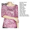 Damen-Pailletten-Top, glitzerndes T-Shirt, stilvolle, bequeme Bluse mit mittellangen Ärmeln, Streetwear für Bühnenauftritte, Alltagskleidung