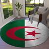 Algeria National Football Team Round Area Rug,Carpet Rug for Living Room Bedroom Sofa Playroom Decor,Non-slip Floor Mat