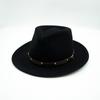 Japanese Vintage Belt Black Fine Wool Jazz Top Hat Men And Women Autumn And Winter Panama Wide Brim Felt British Gentleman