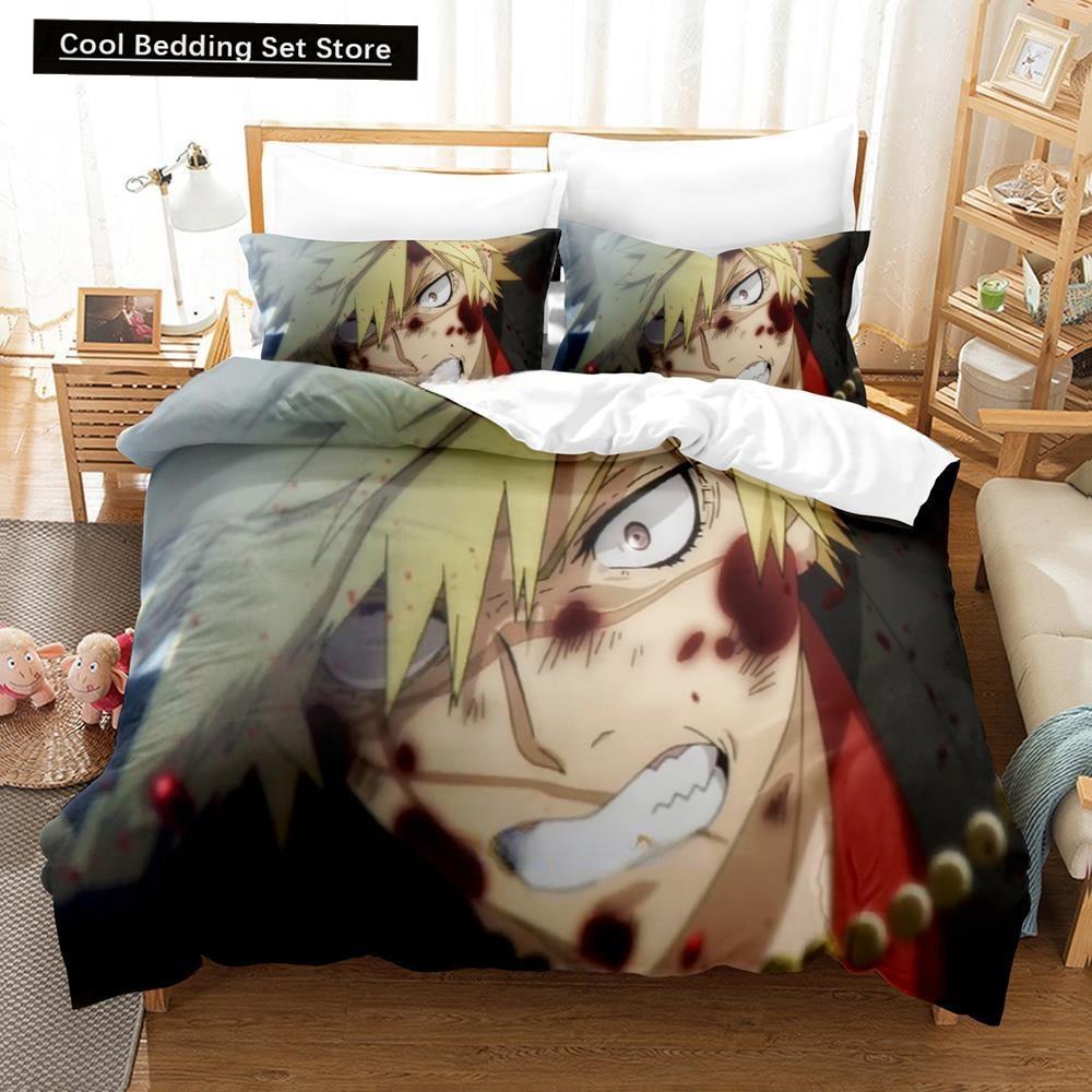 Fashion Anime Hell's Paradise: Jigokuraku Bedding Set Cartoon Three-piece Set Adult Kid Bedroom Duvet Cover Sets Home Textiles