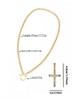 Minimalist Gold-Plated Hollow Cross Pendant with Clasp Stainless Steel Chain Necklace for Women, Women's Pendant Necklace