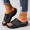 EVA Thick Platform Summer Slippers Women Soft Sole Pillow Slides Outdoor Beach Sandals Woman Non-Slip Bathroom Home Shoes