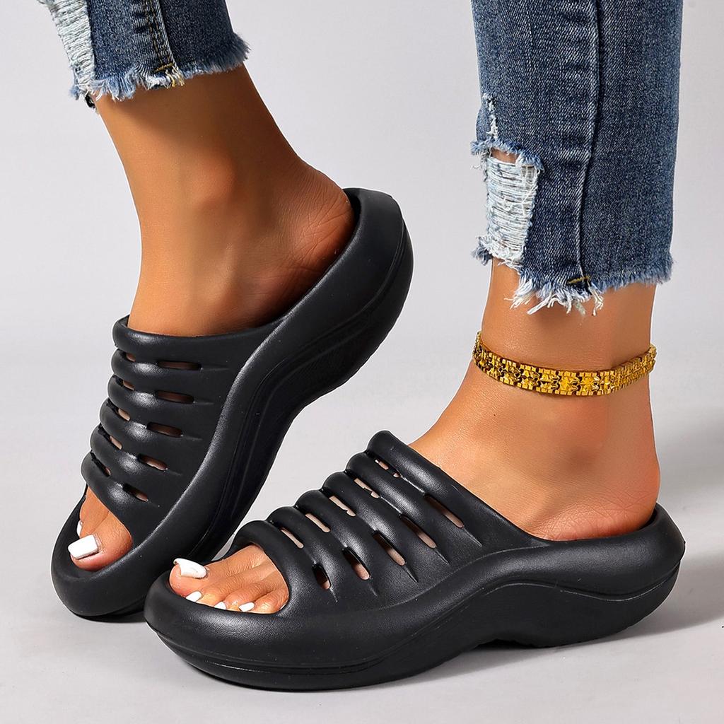 EVA Thick Platform Summer Slippers Women Soft Sole Pillow Slides Outdoor Beach Sandals Woman Non-Slip Bathroom Home Shoes