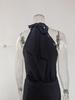 2026 Women's Elegant Waist-Cinching Long Sleeve Halter Jumpsuit with Lace-up and Print
