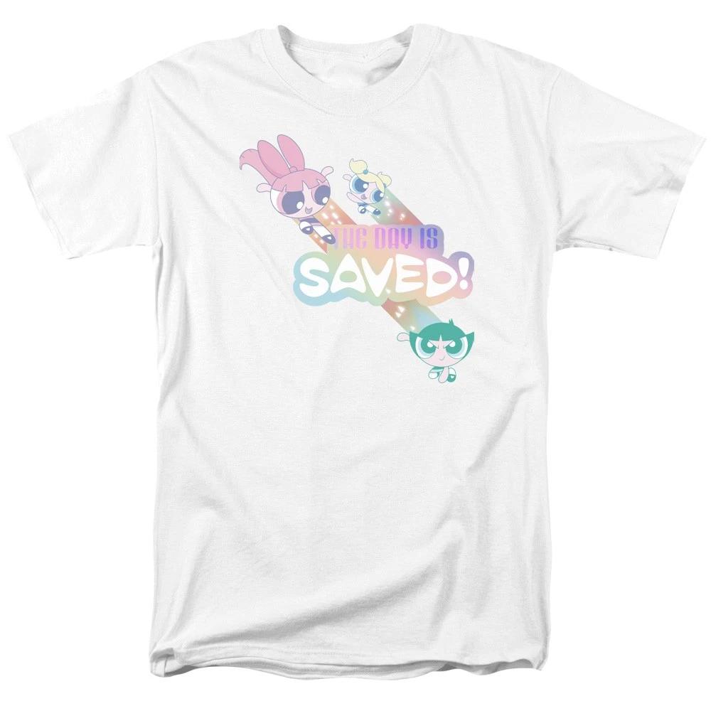 Powerpuff Girls - The Day Is Saved -  Unisex Short Sleeve Children s T-shirt - White 120