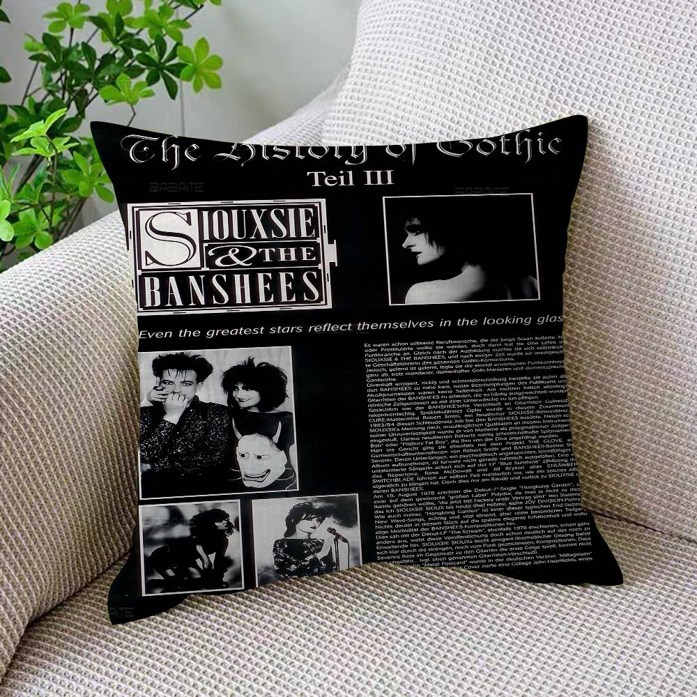 S-Siouxsie And The B-Banshees Cushion Cover Pillowcase Upholstery Sofa Throw Pillow Home Decor Pillowcas