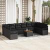Garden Sofa Set with Storage 11 pcs Black Poly Rattan
