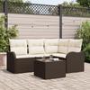 VidaXL 4-piece Garden Sofa Set with Grey Cushions In Poly Rattan 3345688
