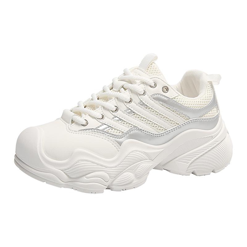 New White Dad Chunky Sneakers Casual Vulcanized Shoes Woman High Platform Sneakers Lace Up White Sneakers Women Zapatillas