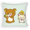 Cute Cartoon Rilakkuma Kawaii Bear Pillow Case Sofa Living Room Bedroom Headboard Backrest Cushion Square Cushion Nap Time
