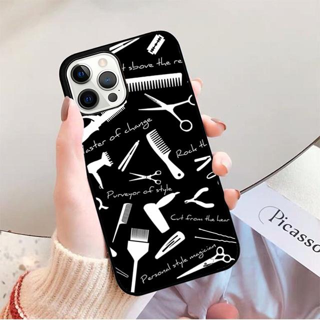 Hairdresser Barber Scissors Phone Case for iPhone 17 Air 16 16e 15 Plus for Apple 13 11 12 14 Pro Max Cover Coque Fundas