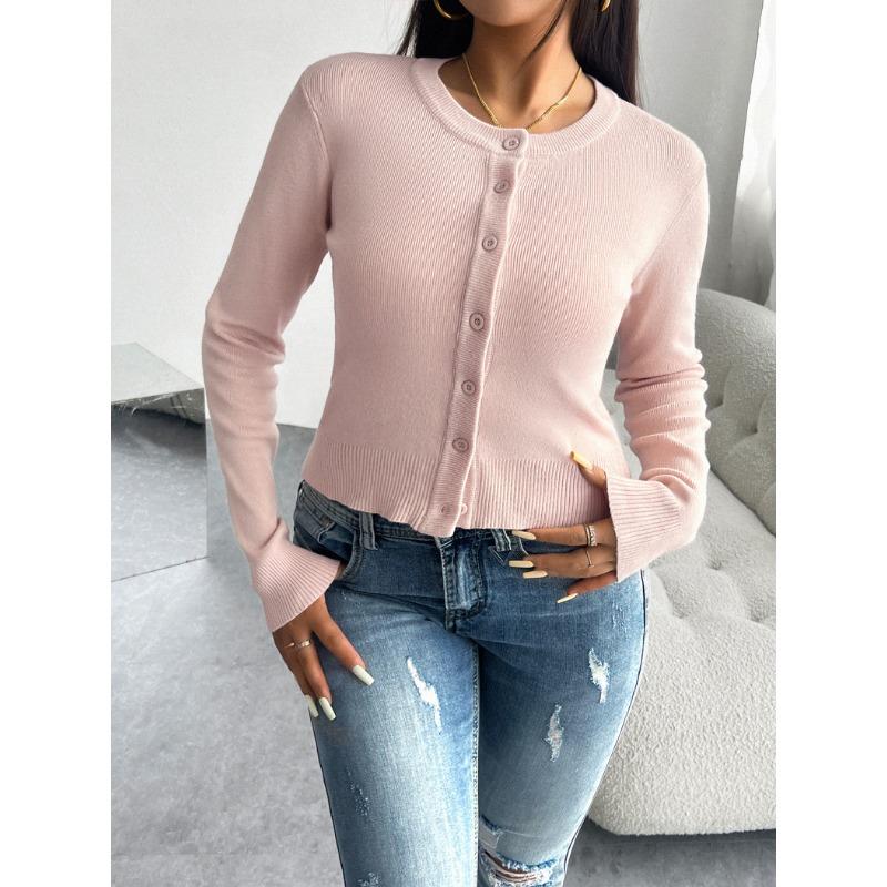 Damski top na jesień i zimę Temperament Slim Cardigan Rzędy guzików Długi rękaw Sweter