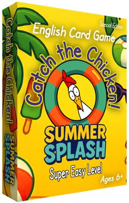 Catch the Chicken Summer Splash English Card Game English Word Game for Kids Summer Verb and Question Cards Ages 6 and Up – Noun,