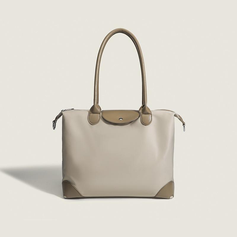 

Водонепроницаемая нейлоновая ткань Большая вместительная дорожная сумка через плечо Tote Commuter Dumpling Bag Straddle Tote Bag One Size абрикосовый/белый