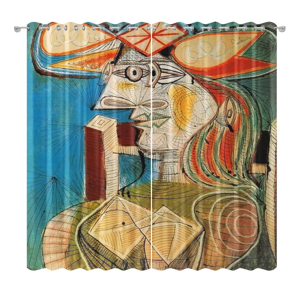 Abstract Curtain Cloth Bedroom Living Room Balcony Blackout Curtain Office Hotel Insulation Curtain