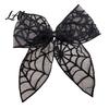 Mesh Bow Hair Clip Halloween Bat Spring Clips Black White Lace Spider Web Moderate Clamping Force Barrettes Gothic Dark Style for Women Cosplay