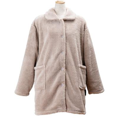 Iris Plaza Women's Wearable Blanket, 85cm Long, Greige, with Pockets, Warm Micro Mink Fur, Ideal for Winter Loungewear, Anti-Static, Washable