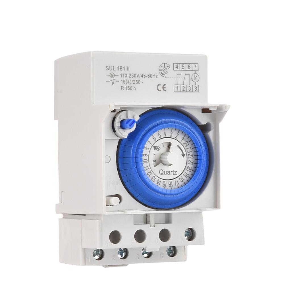SUL181H Mechanical Timer Switch 24H DIN Rail Time Controller 110-230V AC for Street Light Factory Equipment3