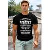 Men's Black Short Sleeve T-shirt with German Quote Graphic, Crew Neck, Relaxed Fit, Soft Cotton Feel, Casual Daily Wear, Humorous Statement Design