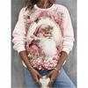 Sweatshirt à capuche Joyeux Noël pour femme Vêtement de sport Impression 3D Graphique Père Noël Pull décontracté pour festival