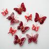 10PCS 5-7cm Simulation Butterfly Fabric Feather Color Butterfly Combination Set Christmas Decoration Small Gift Christmas Tree Ornament