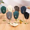 Velvet Mini Jewelry Display Stand Metal Base Jewelry Storage Display Rack Window Display