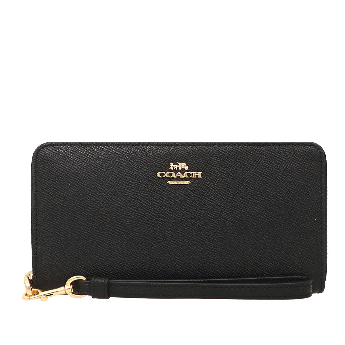 

COACH Long Wallet FC3441 C3441 Cross Grain Leather Long Zip Around Wallet Black [Coach] (with Strap) Women s [Outlet Product] [Brand] [Product] (#01