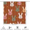 Animal Print Shower Curtains Cute Bunny Rabbit Design 180Gsm Polyester Fabric Waterproof Home Decor Item For Bathrooms Orange Co