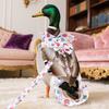 Scutec Rață cu Lesă Imprimeu Ciuperci și Frunze Scutec Pasăre de Curte Ajustabil Scutec Animal de Fermă cu Fundă pentru Gâscă Găină Rață
