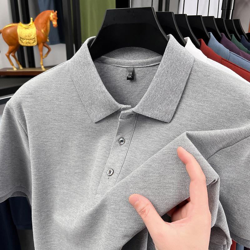 Short Sleeve Polo Shirt Men's Summer Business Casual Fashion Versatile Lapel Collar Loose Fit T-Shirt