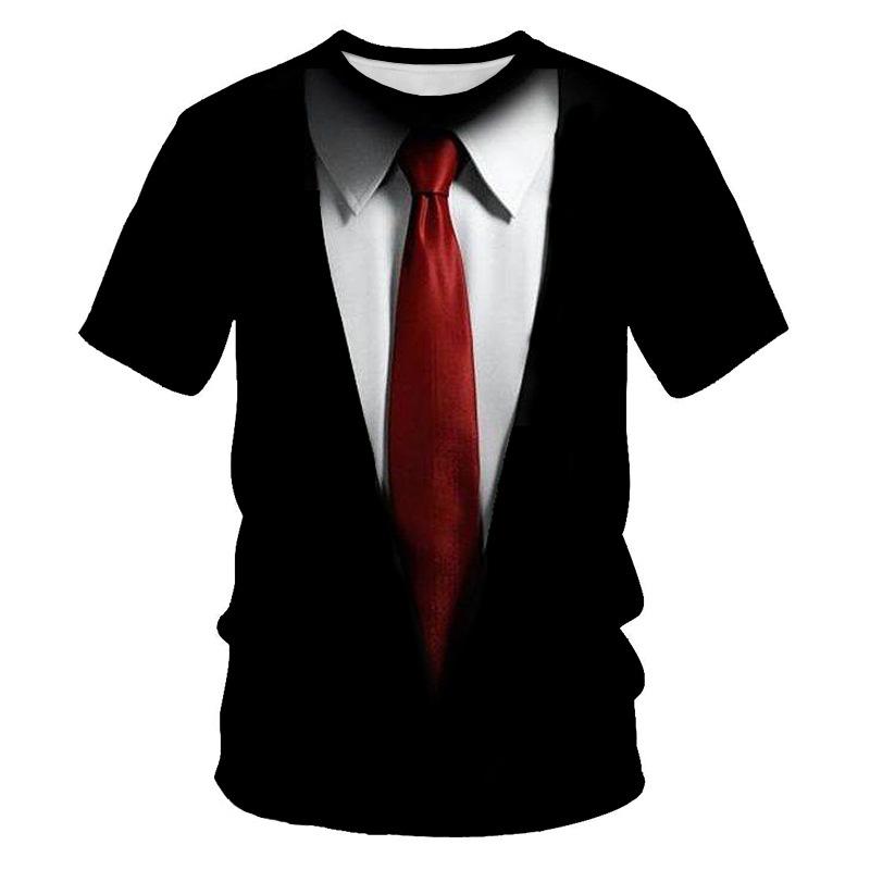 

Летняя мужская футболка из двух частей с 3D цифровым принтом и короткими рукавами, футболка 3XL