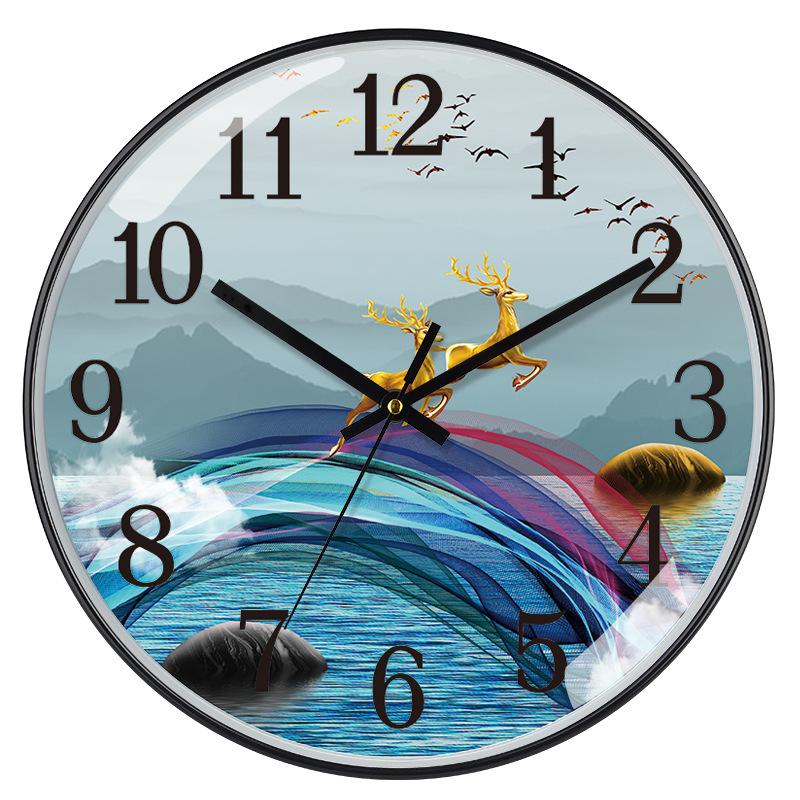 12 Inch 30cm Living Room Deer Head Fashionable Modern Minimalist Art Decoration Creative Quartz Clock Wall Clock