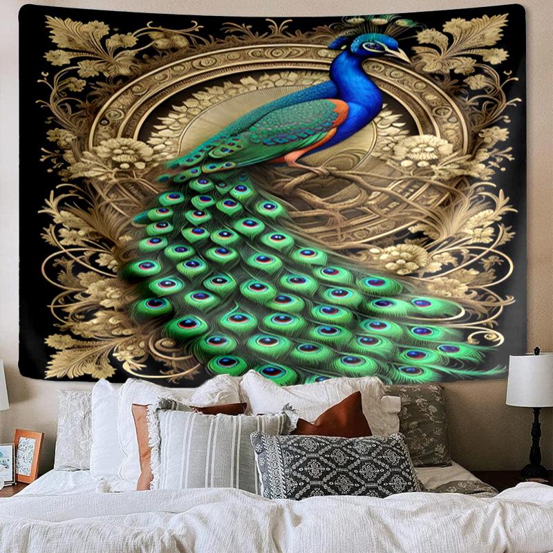 Peacock In The Forest Tapestry Room Decoration Wall Hanging for Living Room Bedroom, dormitory, Birthday and Christmas gifts