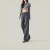 Retro Hong Kong style high waist narrow version wide leg thin and high jeans retro drape floor mopping jeans