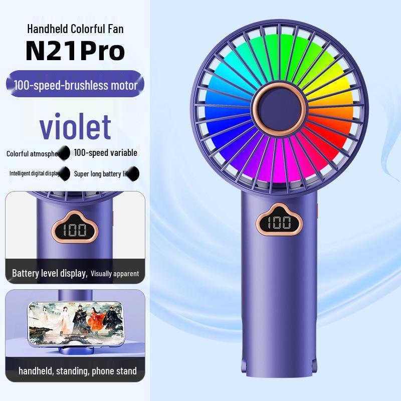 Compact High-Speed Portable USB Fan with Digital Display Digital Display Handheld Fan
