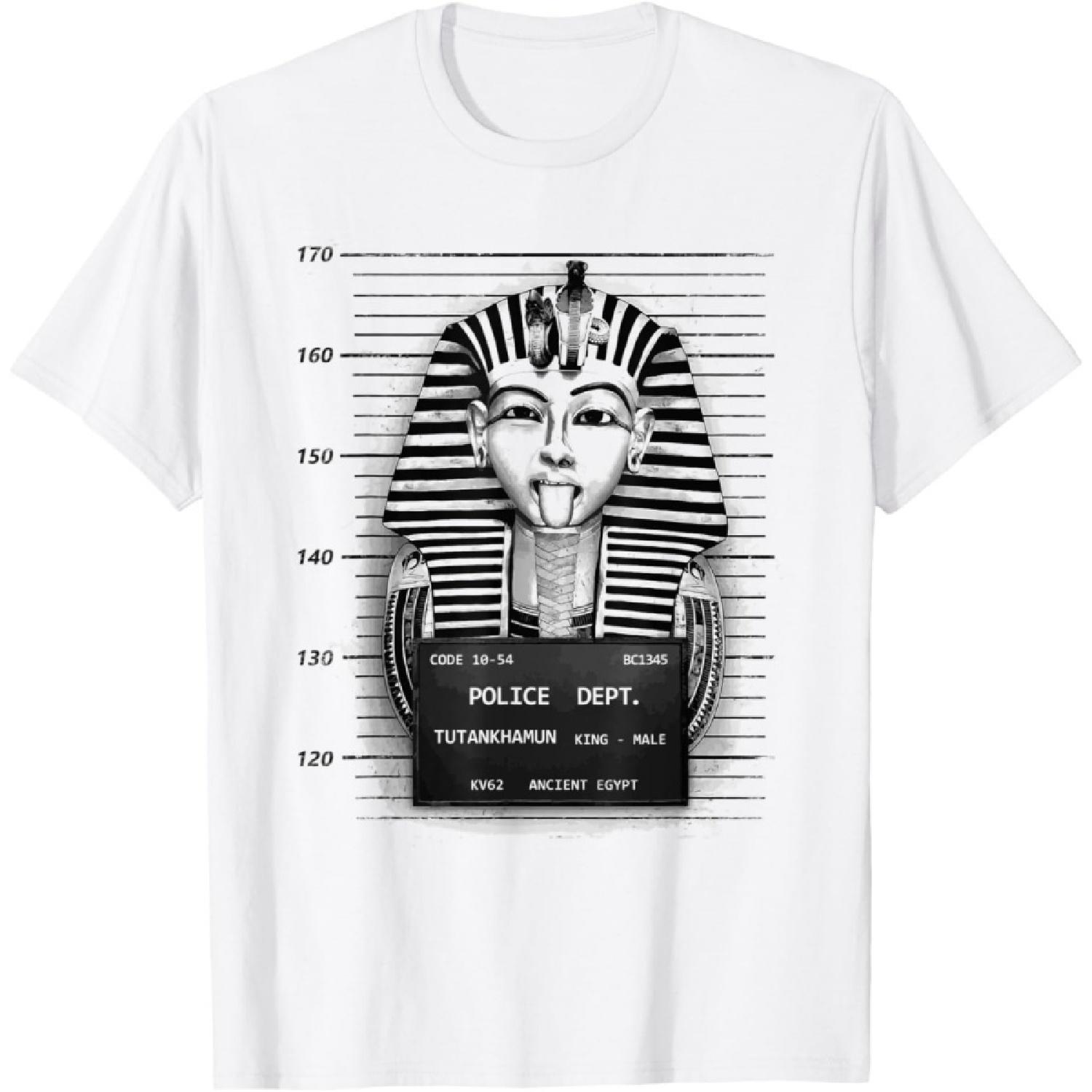 King Pharaoh Tutankhamun King Arrested police T-Shirt XXXXXL белый