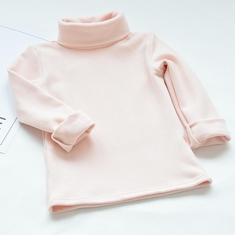 Mädchen Kinder Langarm Hoher Kragen T-Shirt Herbst Basic Oberteil