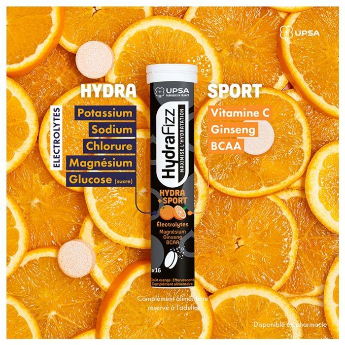 UPSA HydraFizz Sport Effervescent Tablets with Electrolytes, Orange Flavor