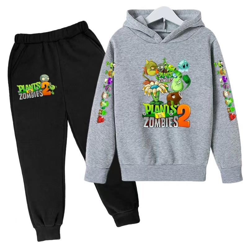 Kids Fall/Winter Hoodie Boy Girl Toddler Pullover 3-12Yrs Fashion Cartoon Game Print Clothes Casual Top+Pants 2P Sports Coat Set