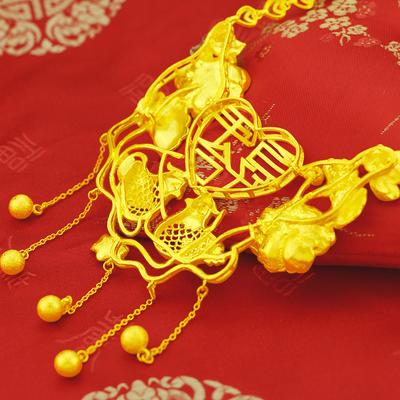 New Wedding Jewelry Centennial Haohe Suit Chain Brass Real Gold Plated Wedding Jewelry Bridal Imitation Gold Necklace