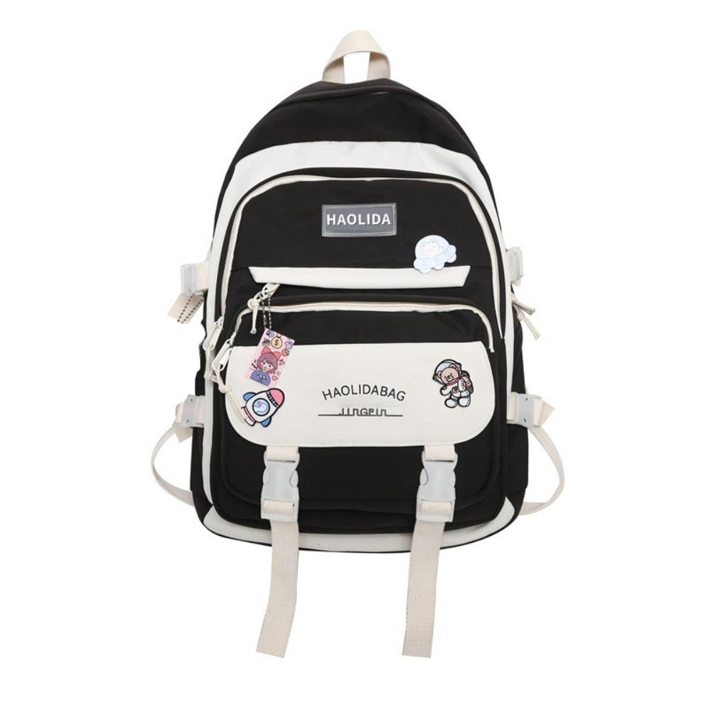 Ins Students School Bags Multi Pockets Large Handbag Cute Teenage Shoulder Bags  Girl