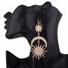 Big Luxury Sun Moon Stars Drop Earrings Rhinestone Punk Earrings for Women Jewelry Boho Vintage Statement Earrings