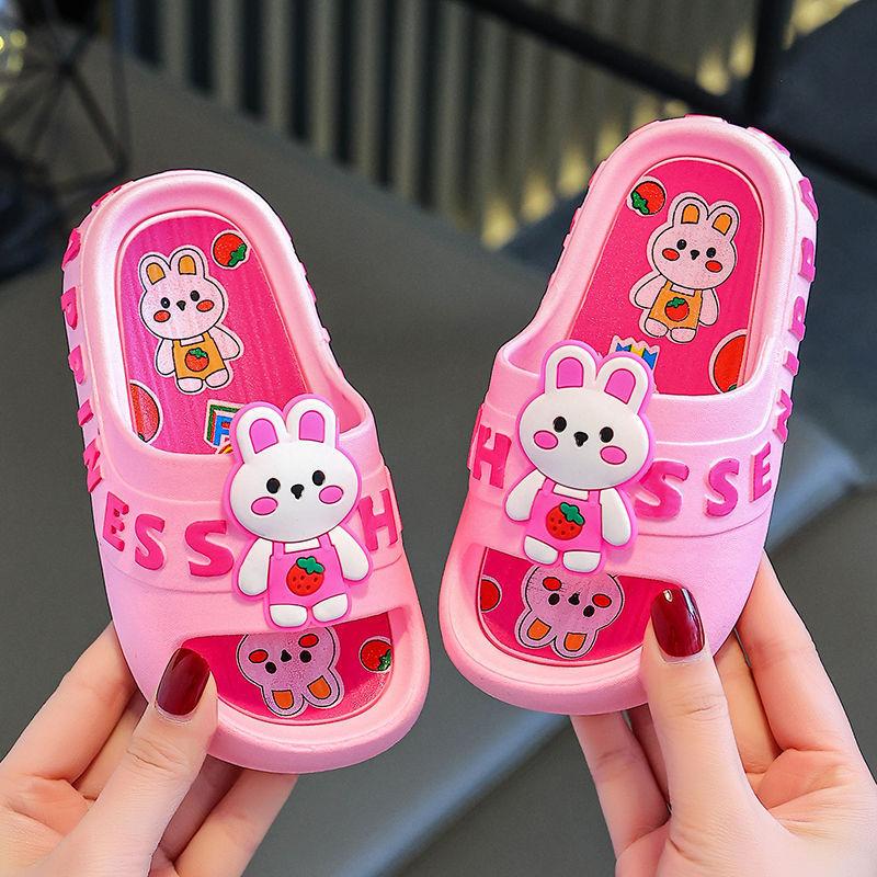 Cartoon Kids Flip Flops For Summer Girls Boys Pvc Non Slip Durable Indoor Footwear