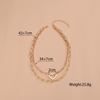 Cold Wind, Metal Paper Clip Love Double-layer Stacked Personalized Women's Collarbone Chain Necklace