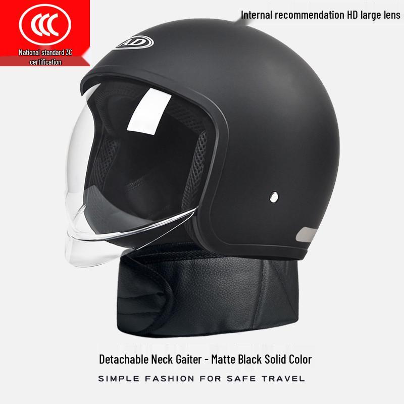 3C Certified AD Electric Motorcycle Helmet, All-Season Half Helmet for Men and Women, Winter-Proof for Scooter Commuting